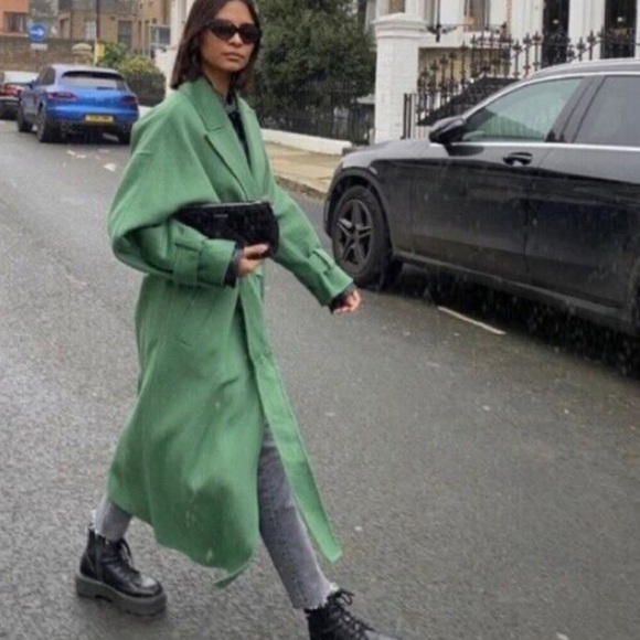 ZARA Oversized Green Coat - Picture 9 of 14